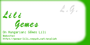 lili gemes business card